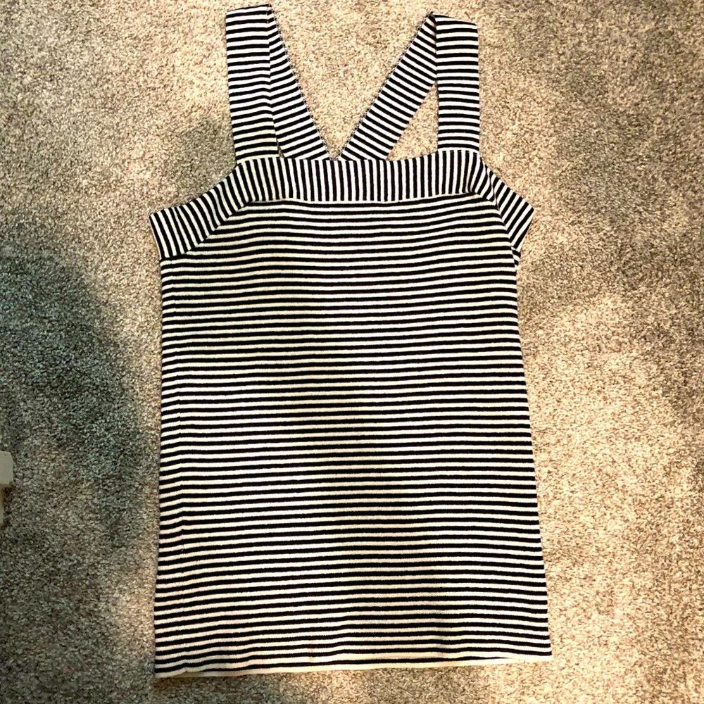 Back and white striped sweater tank